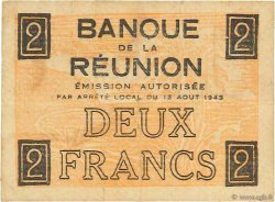 2 Francs Croix de Lorraine REUNION  1943 P.35 VF+