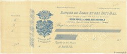 Francs Non émis FRANCE régionalisme et divers Paris 1880 DOC.Chèque SUP
