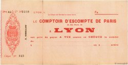 Francs FRANCE régionalisme et divers Lyon 1871 DOC.Chèque SUP