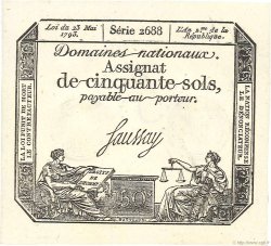 50 Sols variété FRANKREICH  1793 Ass.42e ST
