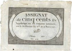 500 Livres FRANCE  1794 Ass.47a SUP