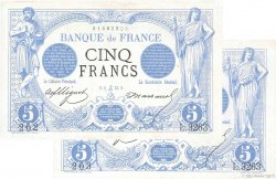 5 Francs NOIR Consécutifs FRANCE  1873 F.01.24 VF+