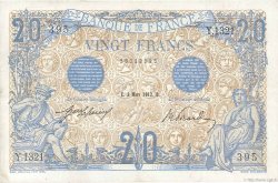 20 Francs BLEU FRANKREICH  1912 F.10.02 SS