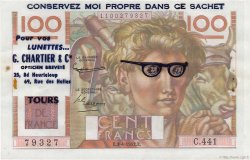 100 Francs JEUNE PAYSAN Publicitaire FRANCIA  1952 F.28.32 EBC