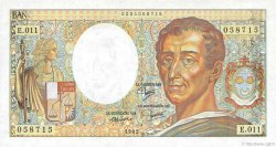 200 Francs MONTESQUIEU Fauté FRANCIA  1982 F.70.02 EBC+