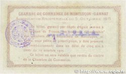 1 Franc Annulé FRANCE regionalism and various Montluçon, Gannat 1915 JP.084.16 VF+