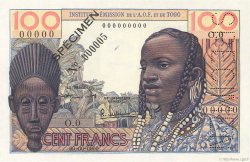 100 Francs Spécimen FRENCH WEST AFRICA  1955 P.46s fST+
