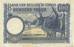 100 Francs BELGIAN CONGO  1951 P.17d VF+