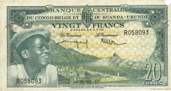 20 Francs CONGO BELGE  1957 P.31 TTB
