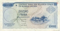 1000 Francs BELGIAN CONGO  1958 P.35 VF