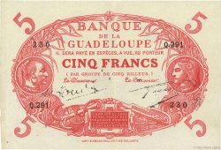 5 Francs Cabasson rouge GUADELOUPE  1944 P.07d VZ+