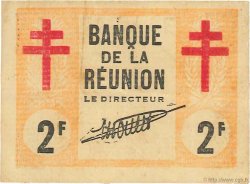 2 Francs Croix de Lorraine REUNION  1943 P.35 VF+
