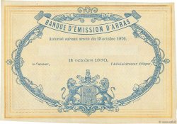 5 Francs Non émis FRANCE regionalism and miscellaneous Arras 1870 JER.62.02b