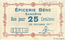 25 Centimes FRANCE régionalisme et divers  1917 JPNEC.74.42 SUP