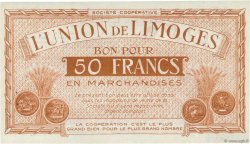 50 Francs FRANCE regionalism and miscellaneous Limoges 1920  AU