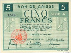 5 Francs FRANCE Regionalismus und verschiedenen Colmar 1940 K.014 fST+
