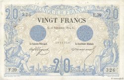 20 Francs NOIR FRANCE  1874 F.09.01