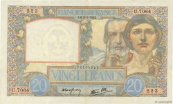 20 Francs TRAVAIL ET SCIENCE FRANCE  1942 F.12.21