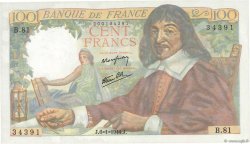 100 Francs DESCARTES  FRANCE  1944 F.27.04