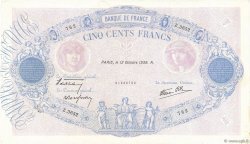 500 Francs BLEU ET ROSE modifié FRANCE  1939 F.31.43 XF-