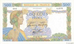 500 Francs LA PAIX FRANKREICH  1941 F.32.14 ST