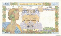 500 Francs LA PAIX FRANCE  1941 F.32.24 UNC-