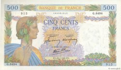 500 Francs LA PAIX FRANKREICH  1942 F.32.38 fST+