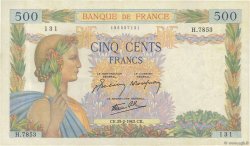 500 Francs LA PAIX FRANCE  1943 F.32.45 TTB+