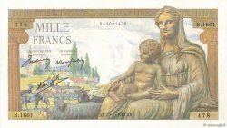 1000 Francs DÉESSE DÉMÉTER FRANCIA  1942 F.40.09 FDC