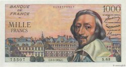 1000 Francs RICHELIEU FRANCIA  1954 F.42.07 q.FDC
