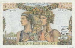 5000 Francs TERRE ET MER FRANKREICH  1953 F.48.08 fST+