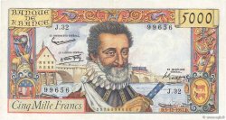 5000 Francs HENRI IV FRANCIA  1957 F.49.04 EBC