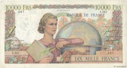 10000 Francs GÉNIE FRANÇAIS FRANCIA  1949 F.50.23 q.BB