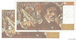 100 Francs DELACROIX Lot FRANKREICH  1978 F.68.03 / F.69.01b SS