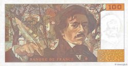 100 Francs DELACROIX imprimé en continu FRANCE  1990 F.69bis.02e2 SUP
