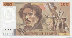 100 Francs DELACROIX imprimé en continu FRANCE  1993 F.69bis.06a215 VF