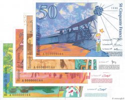 50 Francs SAINT-EXUPÉRY  à 500 Francs CURIE Petit numéro FRANKREICH  1992 F.72.01aA  à F.76 ST