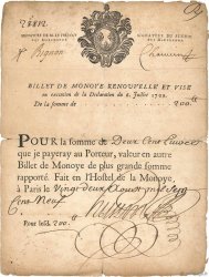 200 Livres  FRANCE  1709 Laf.13