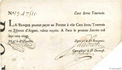 100 Livres Tournois typographié FRANCIA  1720 Dor.26