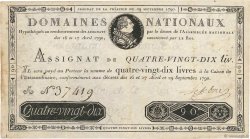 90 Livres  FRANCE  1790 Ass.08a