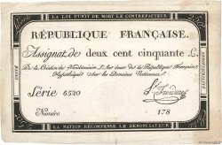 250 Livres  FRANCE  1793 Ass.45a