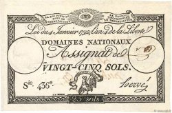 25 Sols Vérificateur FRANCE  1792 Ass.25v
