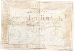 1000 Francs Annulé FRANCIA  1795 Ass.50a MBC