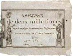2000 Francs FRANKREICH  1795 Ass.51a VZ