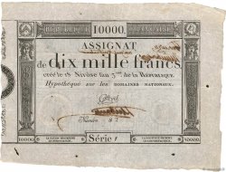 10000 Francs Vérificateur FRANCE  1795 Ass.52v XF