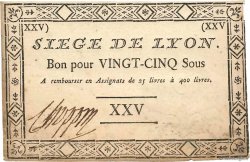 25 Sous FRANCE Regionalismus und verschiedenen Lyon 1793 Kol.136a VZ