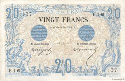 20 Francs NOIR FRANKREICH  1874 F.09.01 S