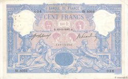 100 Francs BLEU ET ROSE FRANCIA  1907 F.21.22 q.BB