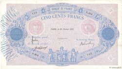 500 Francs BLEU ET ROSE FRANCIA  1915 F.30.22 q.BB
