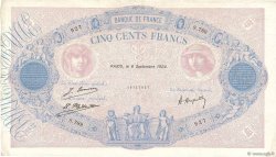 500 Francs BLEU ET ROSE FRANCE  1924 F.30.28 VF